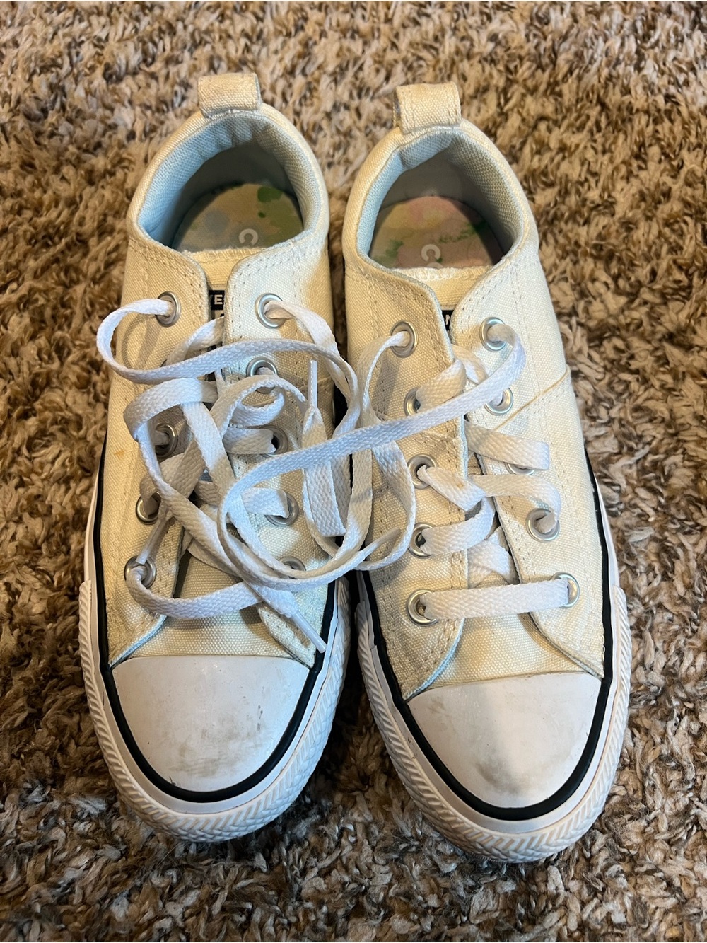 Converse Off White Canvas Low-Top Sneakers